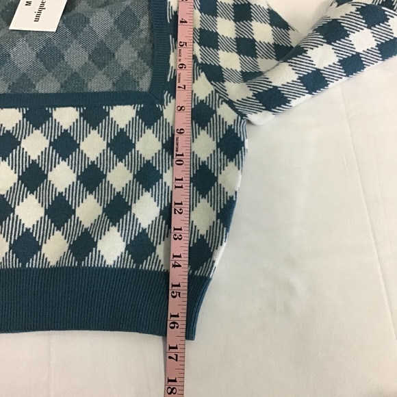 Unique Vintage Blue and White Argyle Mini Skirt - Picture 4 of 10